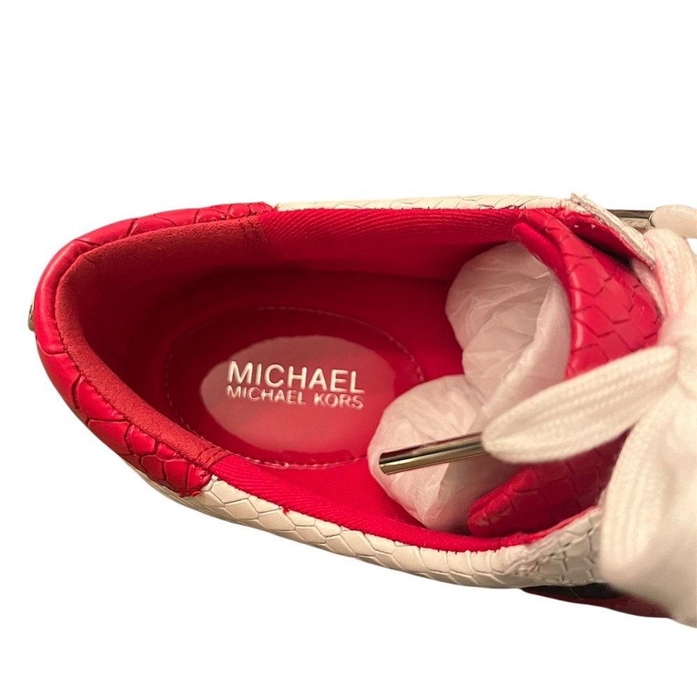 Michael Kors NWT Irving stripe lace up leather Sneakers - Picture 5 of 6